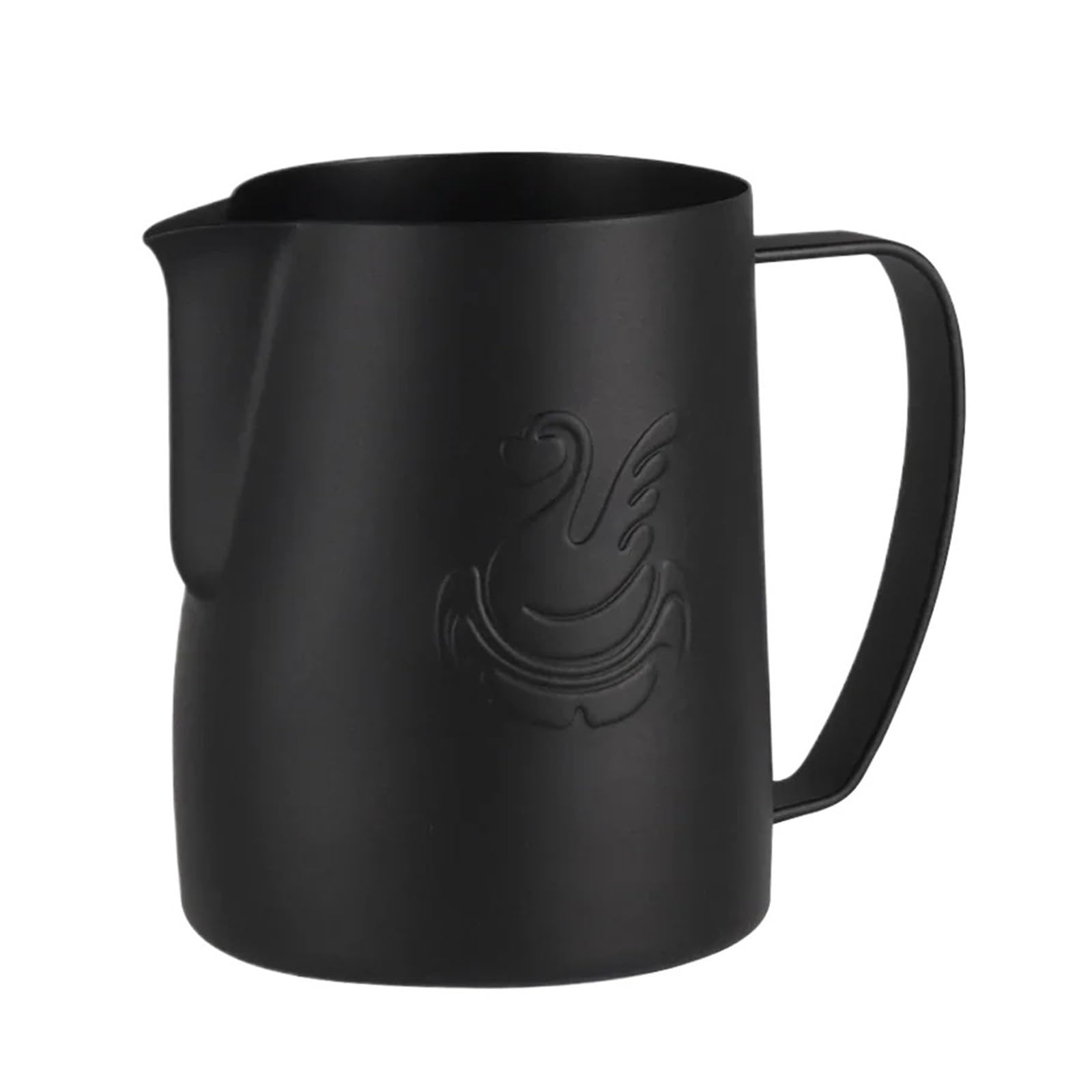 2 pz 400 ml/600 ml Elegante In Acciaio Inox Brocca di Caffè Latte Schiuma Tazza di Crema Maker Barista Mestiere Espresso Latte Art brocca Strumento(Black,600ml)