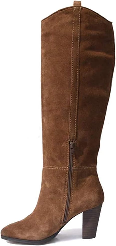 NINGUTA Women Wellington Knee high Boots for Autumn high Heels Genuine Leather Ladies Shoes Woman 36-42