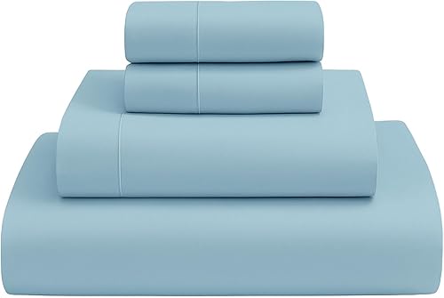 MyGiza Sheets - Juego de sábanas de algodón Giza de primera calidad, tamaño split king, individual, matrimonial, king y queen, set de 4 unidades.