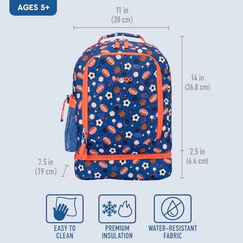 Image of Bentgo Kids 2-in-1 Backpack & Insulated Lunch Bag with Padded Straps