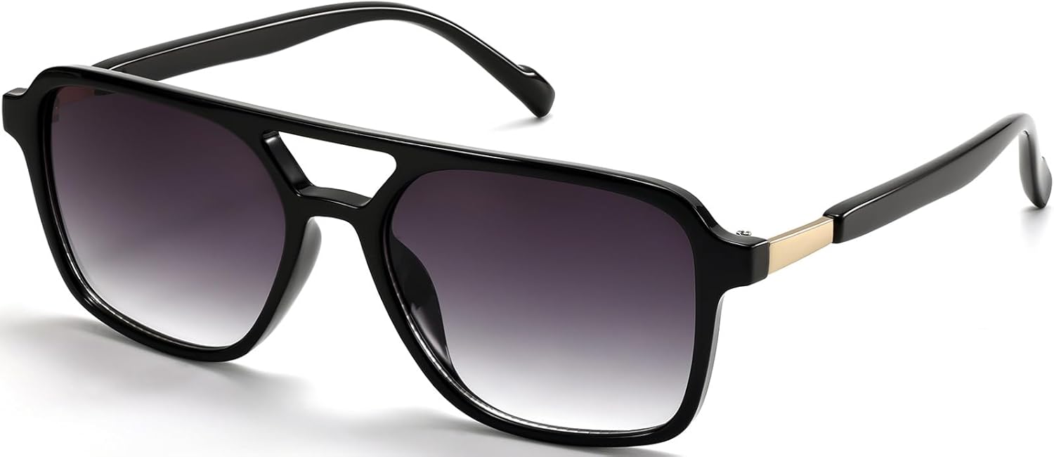 Retro Aviator Sunglasses for Women Men Vintage Square Pilot Sun Glasses Trendy Sunnies