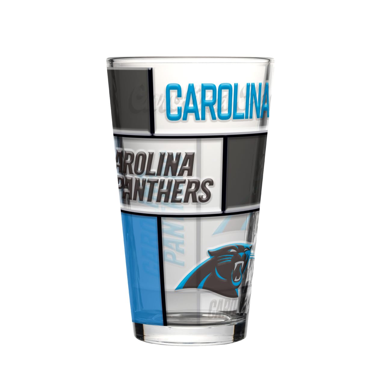 Carolina Panthers 16oz Quilted Stained Pint Glass by Logo Brands