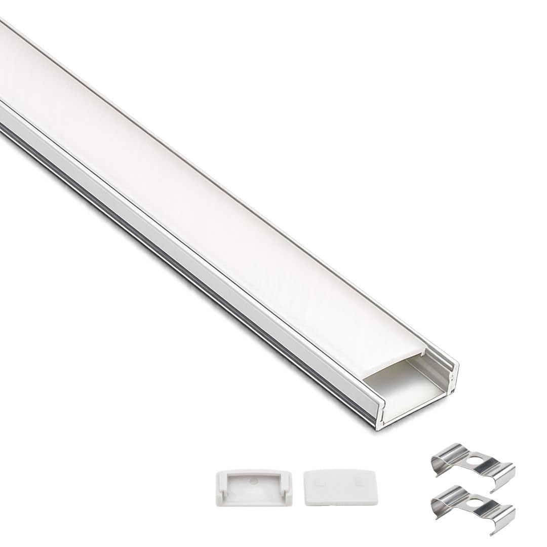 18x06 Aluminum Channel Profile with Diffuser Cover, Mounting Clips & End Caps | Aluminum LED Strip Light Housing for Cabinet, Ceiling, Shelf & Wall Lighting (Pack of 1)-picture-44