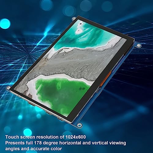 7-Zoll-IPS-Touchscreen für Rapbberry Pi 4, 1024 X 600 Kapazitiver HDMI-tragbarer Monitor, Typ-C-Netzteil, für Rapbberry Pi 3 2 1 B, PC, Fernseher, Videospielkonsolen (Bildschirmmodul und Kabel) – Bild 4