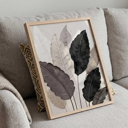 Image of kotart Aesthetic Leaf Art Home Decoration|Paintings With Frame For Living Room Bed Room Hotel Wall Decor Digital Reprint (13x17 inch)