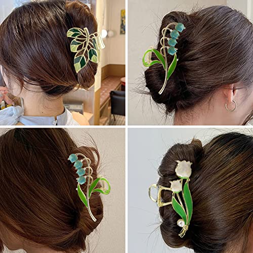Accesorios para cabello metálicos con flores 3 piezas miniatura 7