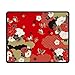 Produktbild Whecom Japanese Red Style Beauty Floral Pattern Non-Skid Personality Designs Gaming Gaming Mauspad Black Cloth Rectangle Mousepad Art Natural Rubber Mouse Mat with Stitched Edges 9.8x11.8 Inch