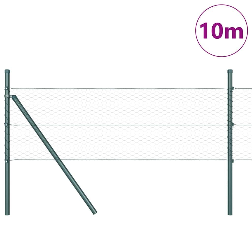 Fissaggio esagonale per recinzione, 10 x 0,8 m, verde