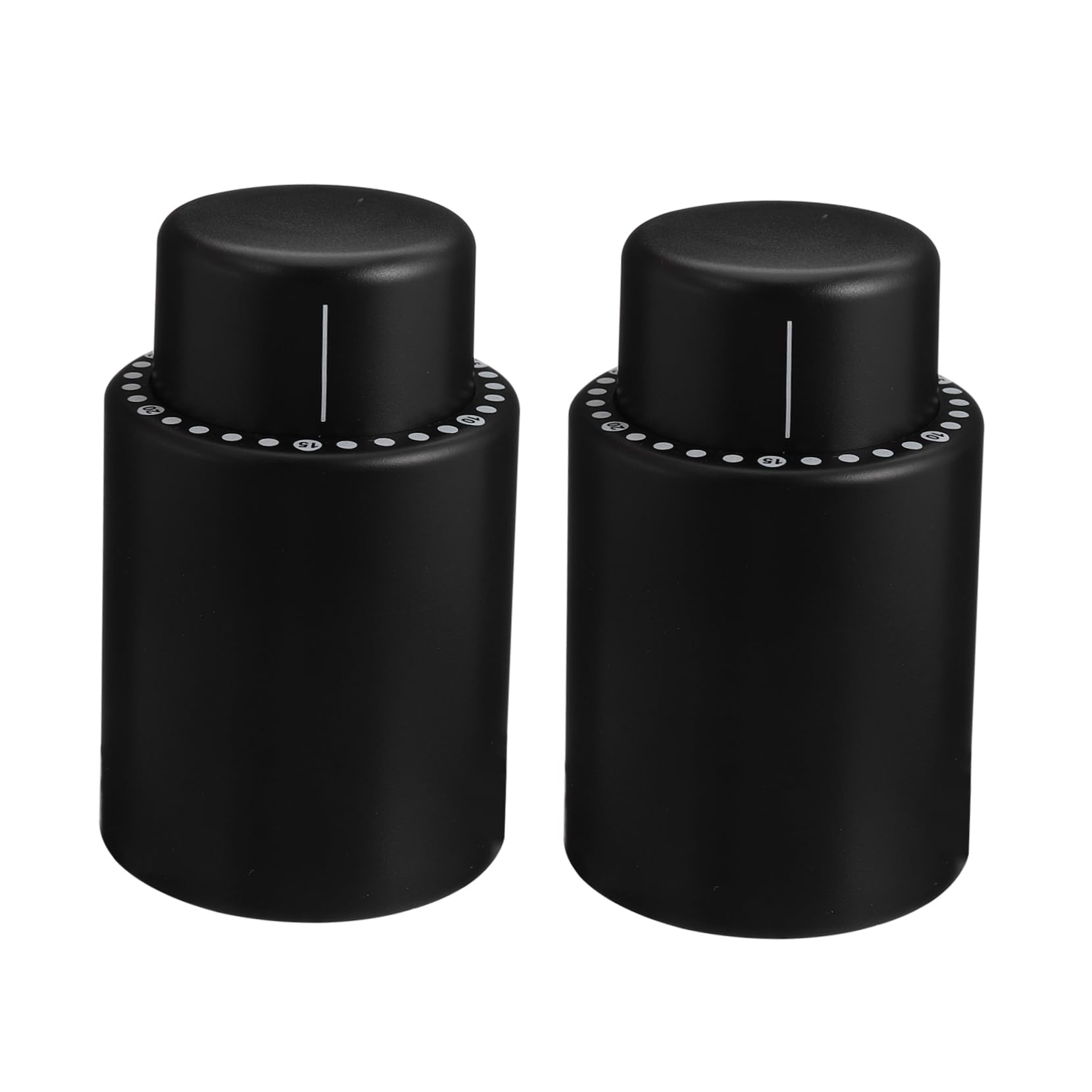 OUNONA 3 Series Corcho Cazador De Focas Tapón Tapa Vino Y Vacío Accesorios Tapones Black El Plastico 2 Piezas X 3