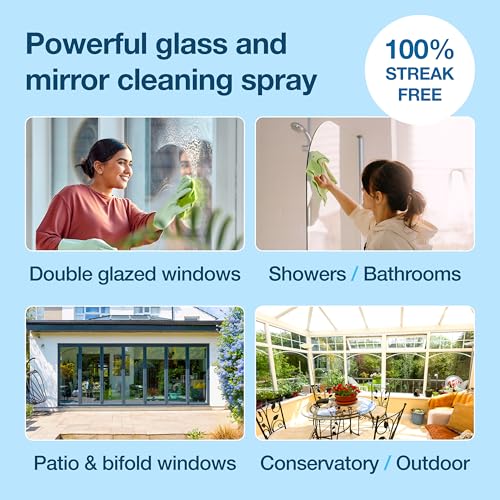HG Środek do czyszczenia szkła i luster, bezsmugowy środek do czyszczenia szkła, skutecznie usuwa tłuszcz i brud z okien i powierzchni - 500ml spray (142050106) (opakowanie może się różnić)