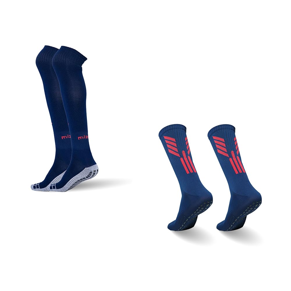 Calf Lenght & Over the Knee Anti-Slip Football Socks Combo Pack for Men&Women (Navy Blue)-image-6