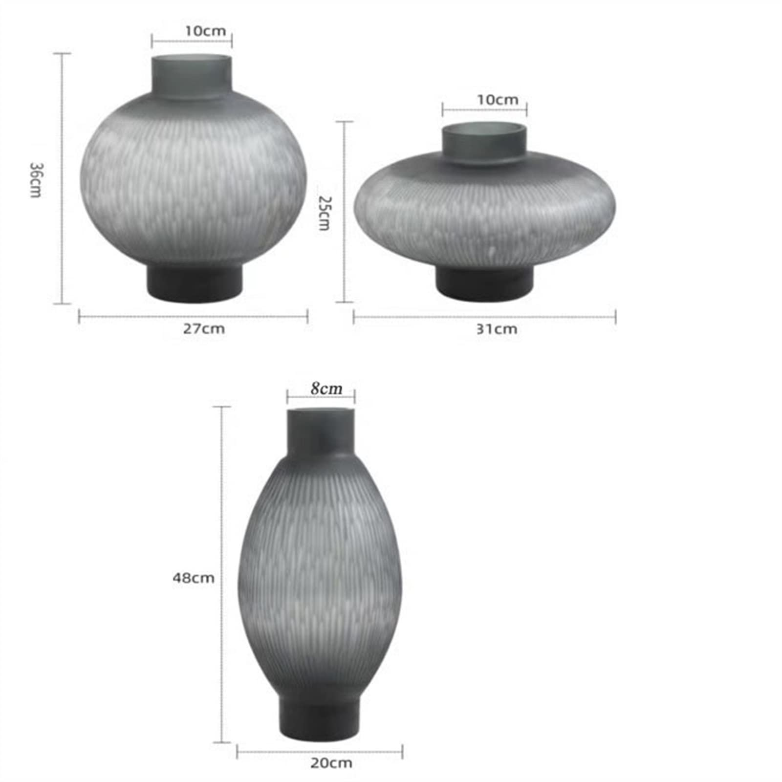 Vases Décoratifs Décoration de vase en verre de haute qualité de luxe de lumière rétro créative nordique, arrangement de fleur de salon, décoration douce d'hôtel à base d'eau Vase de Fleurs ( Size : M