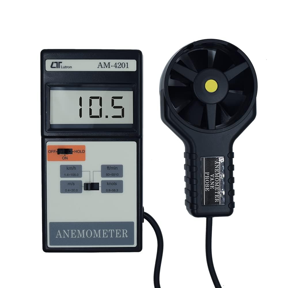 Same Day Dispatch Digital Anemometer (Range: 0.4-30.0 m/s) for HVAC, Measure Air Velocities, Wind Speeds Along with Factory Calibration Certificate Model: AM-4201-picture-13