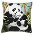 Vervaco 134 - Kit de Punto de Cruz para cojín (diseño de Oso Panda con cría)