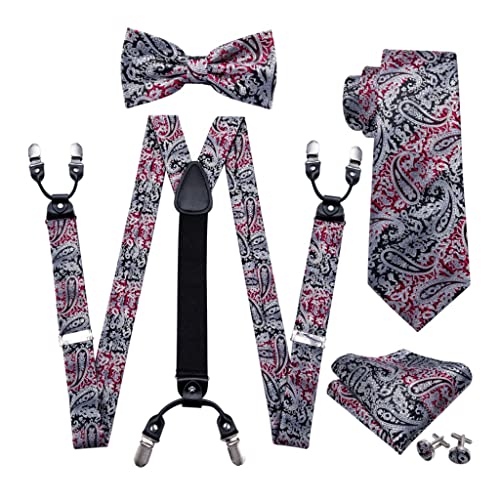 Set de corbata de moño negra en seda para hombre