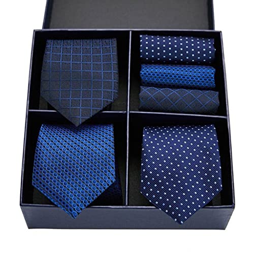 Set de 3 corbatas y 3 pañuelos de seda para hombre