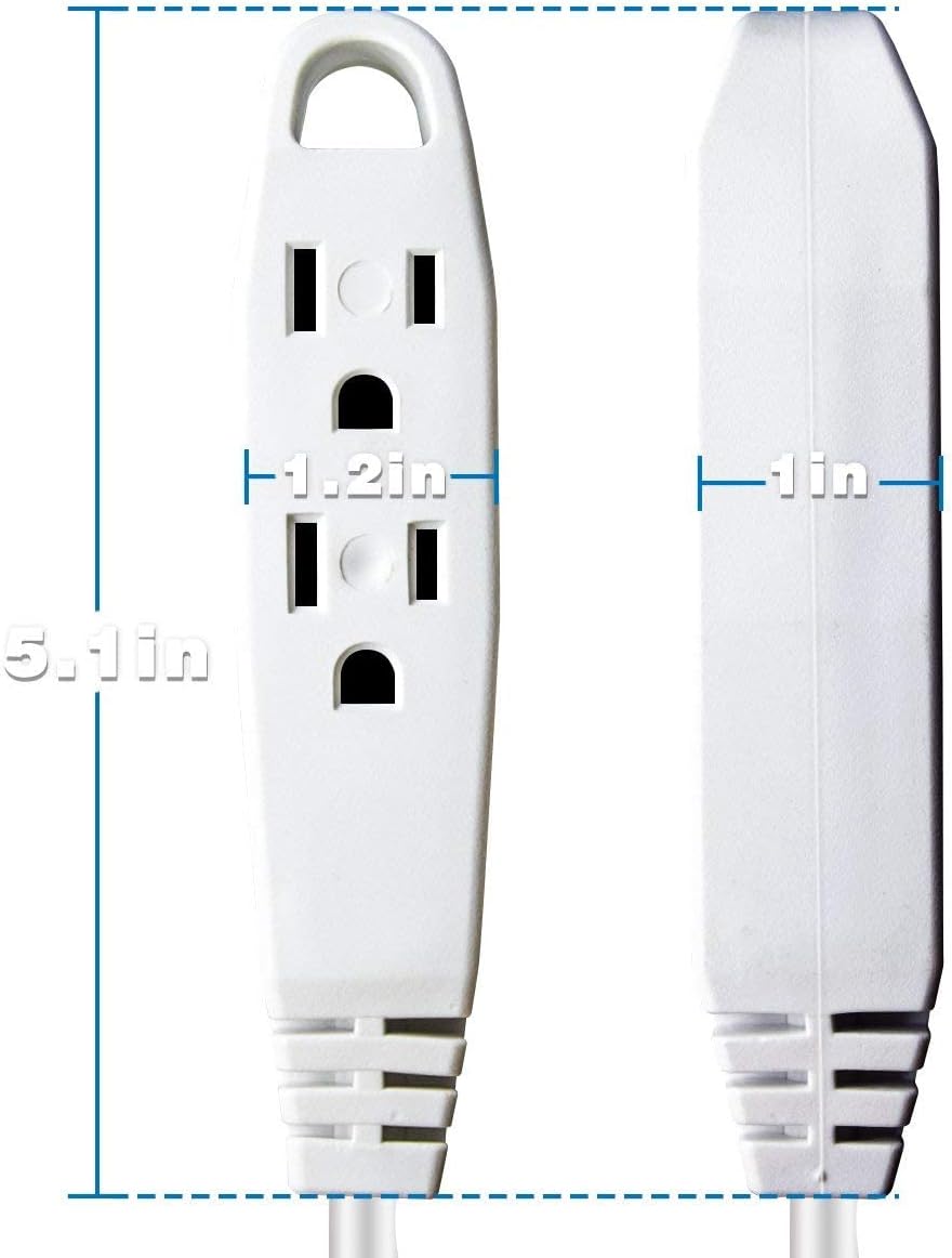 100-Feet 3 Outlet Extension Cord, Kasonic UL Listed, 16/3 SJTW 3-Wire Grounded, 10 Amp 125 V 1625 Watts, Multi-Outlet Indoor/Outdoor Use - - 