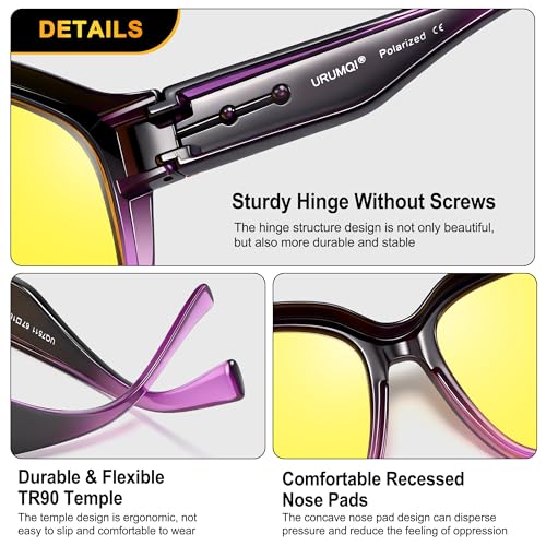 Image of URUMQI Night Driving Glasses Polarized Fit Over Night Vision Glasses Women
