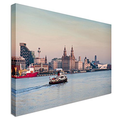 Image of Iconic Liverpool Skyline 40x20 inches | Canvas Art Cheap Wall Print, classic style canvas prints, premium wooden frames