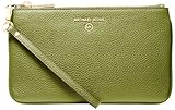 Michael Kors Women's Jet Set Charm Medium Top-Zip Wristlet, Gold-Tone Hardware/Meadow Green