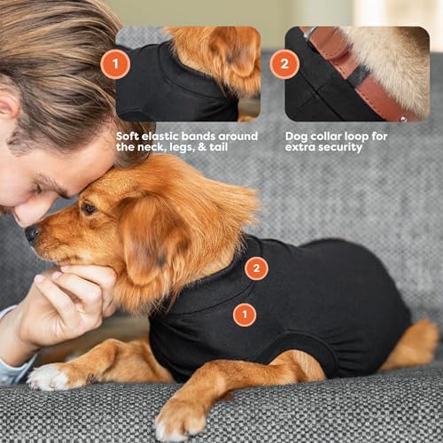 Suitical Recovery Suit Hund, L, Schwarz