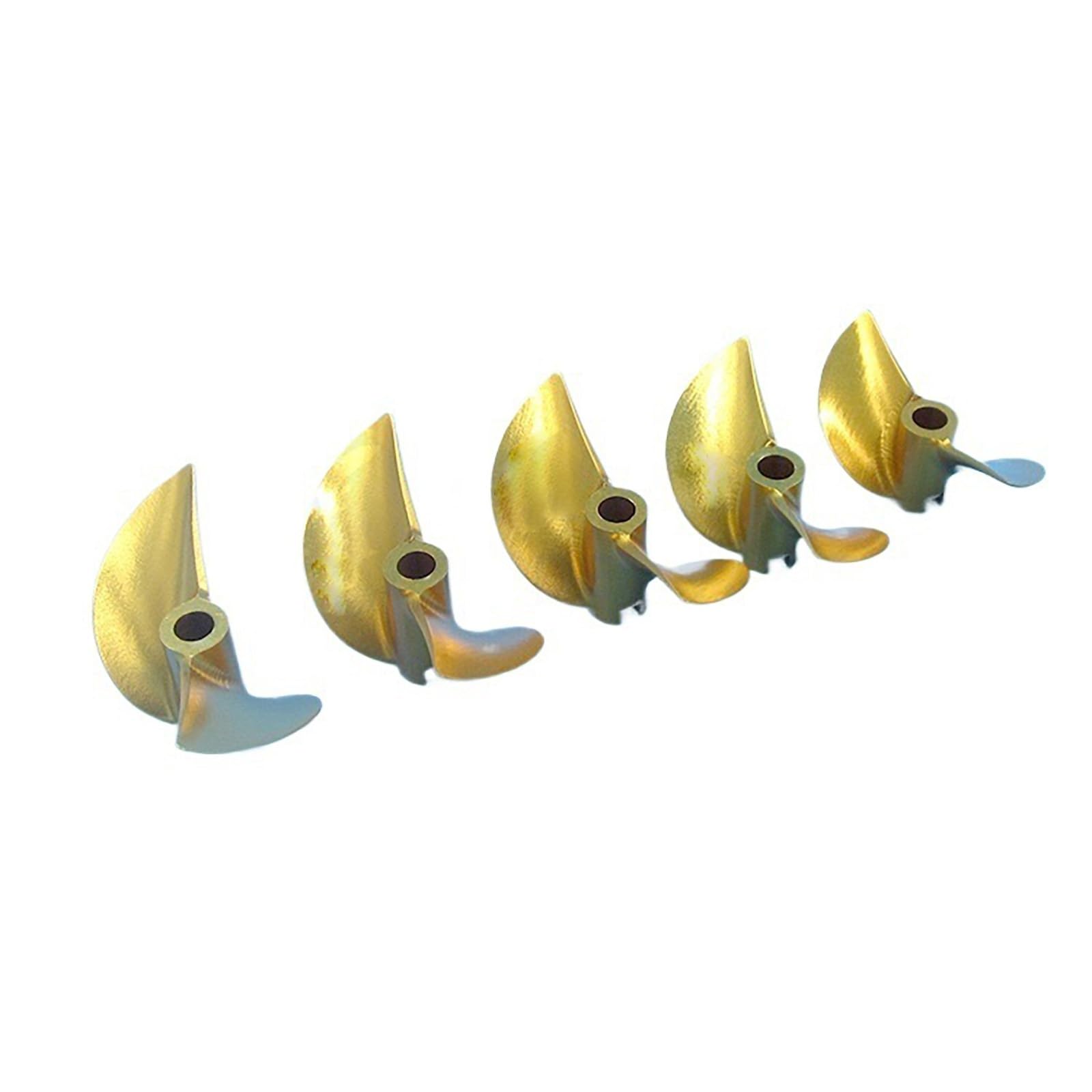 Paar CNC-Aluminium-Propeller 7075 Für RC-Boote – Hochgeschwindigkeits-Helix CW/CCW – Schritt 1.6 Gold – Wellenlöcher 4mm/4.76mm(4.76mm,46mm)