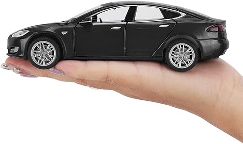 Miniatura 6 de Model S - Coche de juguete fundido a presión de aleación a presión a escala 1:32 a partir de 3 años, auto de juguete con luz y sonido, color negro
