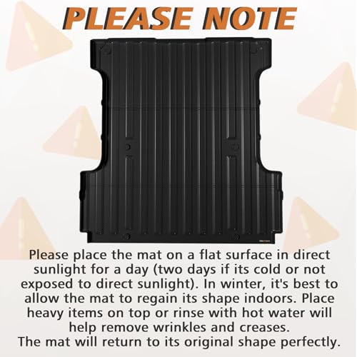 Image of TripleAliners Truck Mat Compatible with 2024-2026 Ford F150 & Lightning 5.5FT Accessories, Truck Bed Mat Heavy Duty Custom Fit All Weather Protection TPE Pickup Liner