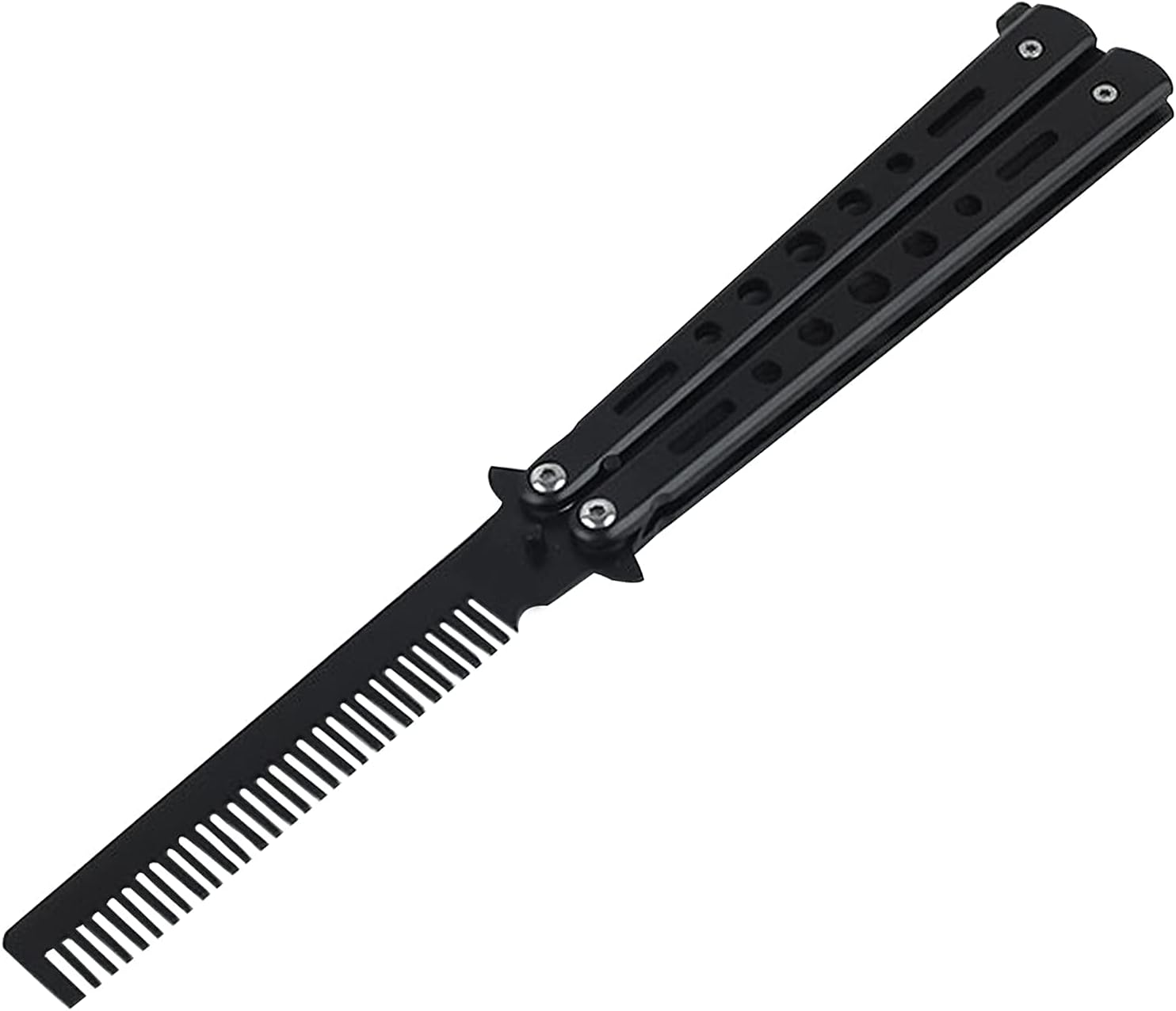 Clyhon Practice Comb Butterfly Knife Comb Trainer for Beginners Black