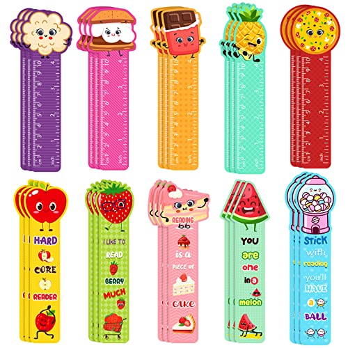 30 Pieces Scented Bookmarks Ruler For Kids Scratch And Sniff Bookmarks Fruit Food Theme Bookmarks Assorted Scented Bookmarks Cute Bookmarks For Teacher Prizes Book Markers Students, 10 Styles #TOP14