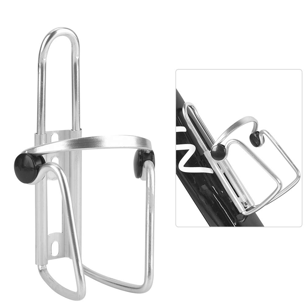 Uchwyt na butelkę Wody Stopu Aluminium, Stojak na Kubki do Jazdy na Rowerze, Konstrukcja Antypoślizgowa, Lekki, na Rowery, Motocykle, Skutery Elektryczne (Silver)