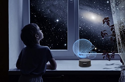 Ubikort 3D Lamp Football Helmet, Sport Gifts For Boys, Great Football Gift, 3D Light For Kids Decoration, Baby Night Light Great Birthday Gift For Sport Fans, Helps Kids Sleep Better With A Glow Light #TOP3