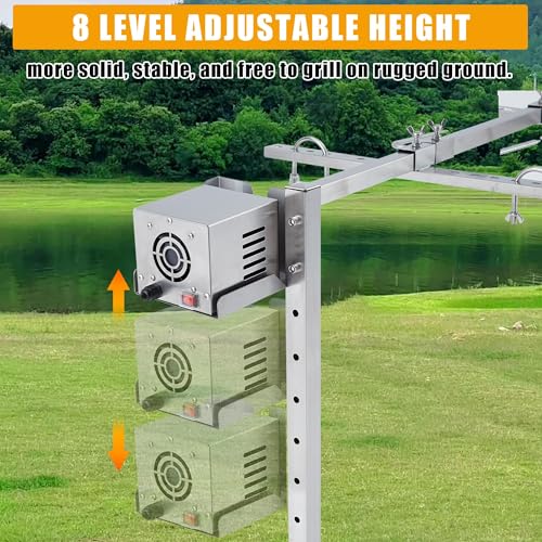 Garvee Heavy-Duty Rotisserie Grill Kit, BBQ Pig & Lamb Roaster with Dual 52W, Stainless Steel Motors Outdoor Height-Adjustable Spit Rotisserie Set, 132LB Capacity, 46 * 21.2 * 35.5" by Garvee - Image 3