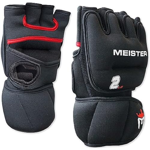Meister Elite 2lb Weighted Gloves for Cardio & Heavy Hands - Black