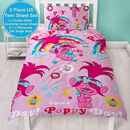 Trolls Dreams Duvet Cover with Matching Pillow Case, Microfibre, Purple, Single