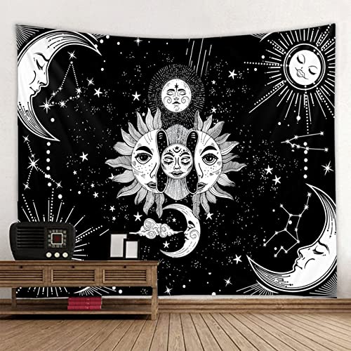 Tapisserie Soleil Lune grand format pour créer un coin hippie chic dans un dortoir
