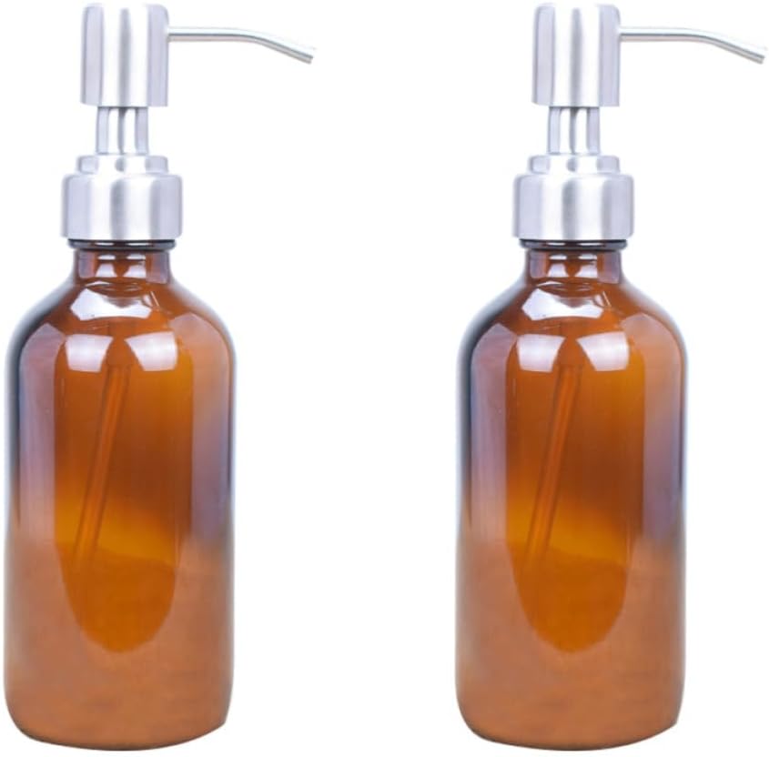2pcs Ml Glass Emulsion Dispenser Pump Bottle for Essential Oil