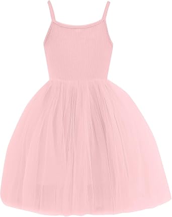 Toddler Tutu Dress Little Girl Sleeveless Summer Knit Outfit Tulle Flower Princess Birthday Party Dresses