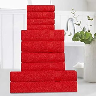 SOFTEX Pure 10 PCS TOWEL BALE SET 100% EGYPTIAN COTTON SOFT FACE HAND BATH BATHROOM TOWELS (SILVER)