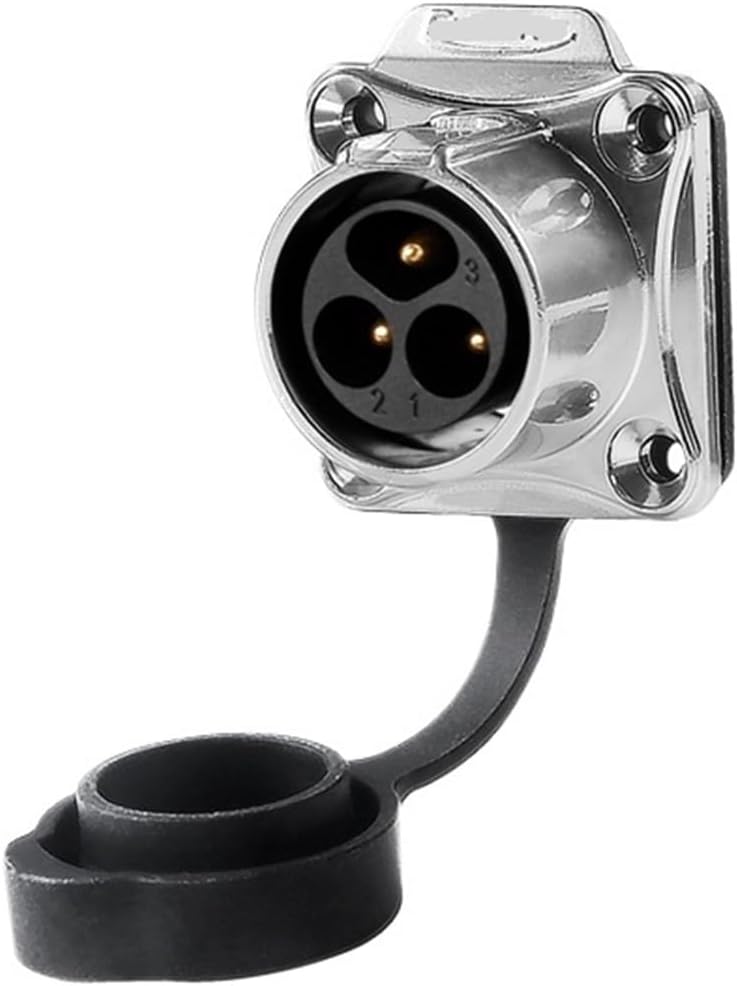 LP-20 aviation socket 3-core 4-hole flange reverse mount with fence female male connector(Flange reverse installation)