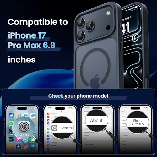 Image of CACOE Magnetic Case for iPhone 17 Pro Max 6.9 inch, Matte Black