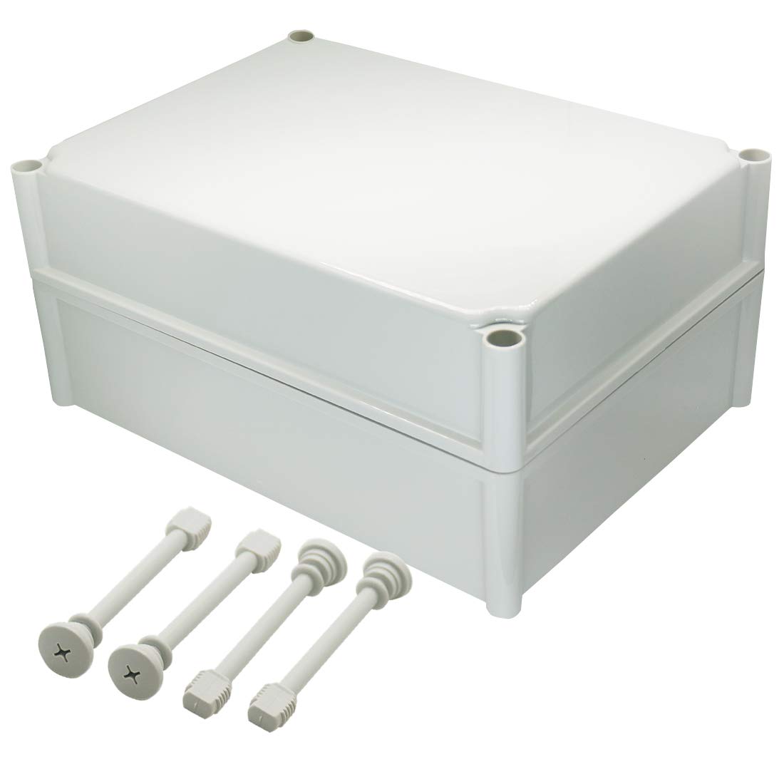 Zulkit Junction Box ABS Plastic Dustproof Waterproof IP67 Junction Boxes Universal Electrical Project Enclosure DIY Electronic Project Box Grey 14.96 x 11.02 x 7.09 inch (380 x 280 x 180 mm)