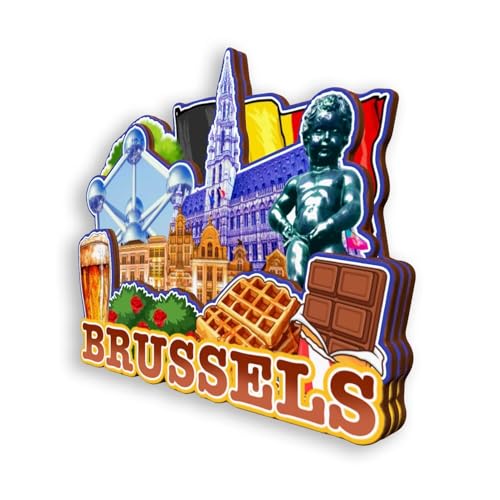 Imán decorativo de refrigerador Brussels Belgium 3-4 pulgadas miniatura 3