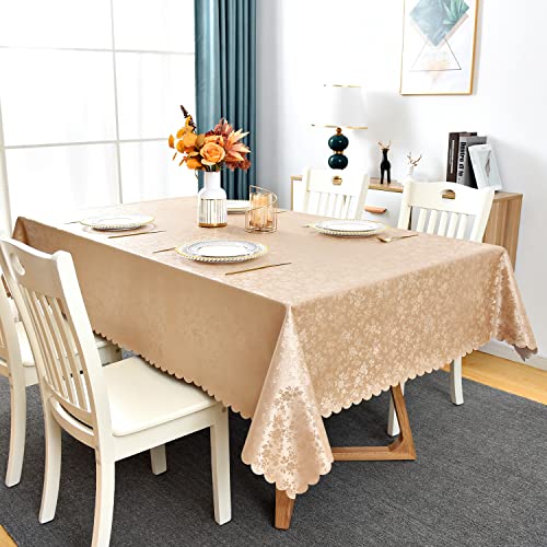 Image of Romanstile Waterproof Vinyl Tablecloth Rectangle, 60 x 102 Inch, Rose Champagne