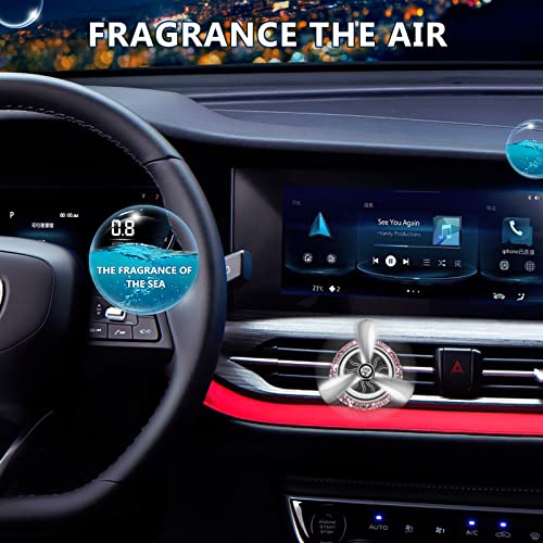 Image of eing Car Air Freshener,Turbo Spinning Car Vent Clip Fragrance Diffuser,Essential Oil Air freshener with Bling Crystal Diamonds,Stylish Propeller Shape Car Decor (1 - Pack Purple)