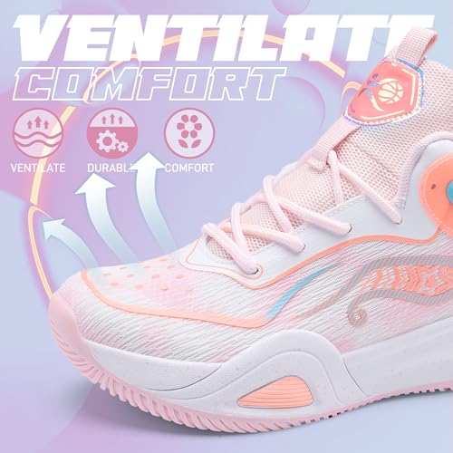 Image of Men's Basketball Shoes Fashionable Breathable Anti Slip Sports Shoes Outdoor Running Fitness Training Shoes