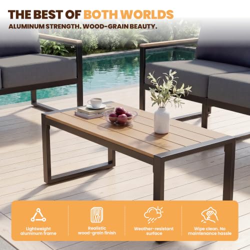 Image of Aoxun Patio Furniture Set, Metal Outdoor Furniture with Thick Cushions