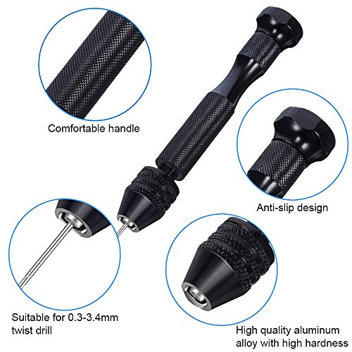 ManLee 37 Pcs Hand Drill Bits Set Include Micro Mini Twist Drill Bits Precision Pin Vise for Wood Jewelry Plastic Craft Carving DIY Drilling Electronic Assembling