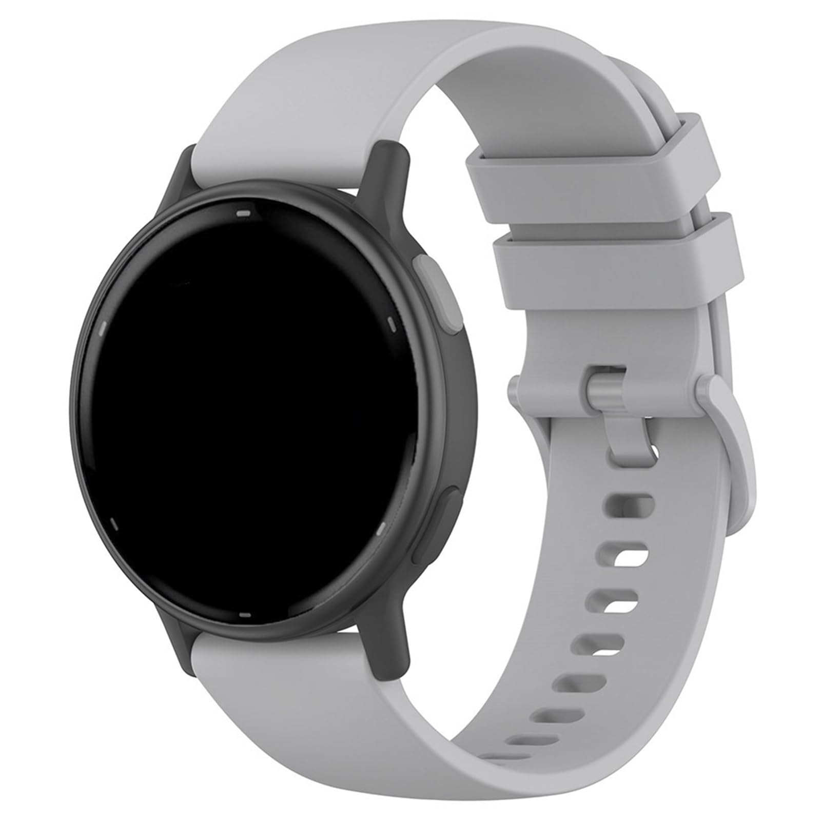 Schnellentriegelung, 20 mm, 22 mm, weiches Silikon und langlebig, einfarbig, Armband (grau, 20 mm)