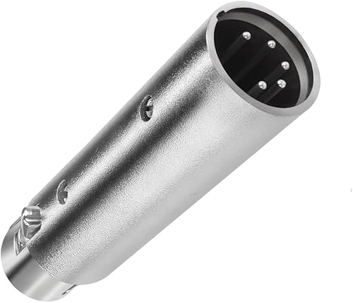CAASFOOY Adattatore XLR Adattatore da 3 poli femmina a 5 poli maschio, connettore audio conversione per dmx, illuminazione palcoscenico microfono femmina prolunga cavo adattatore confezione